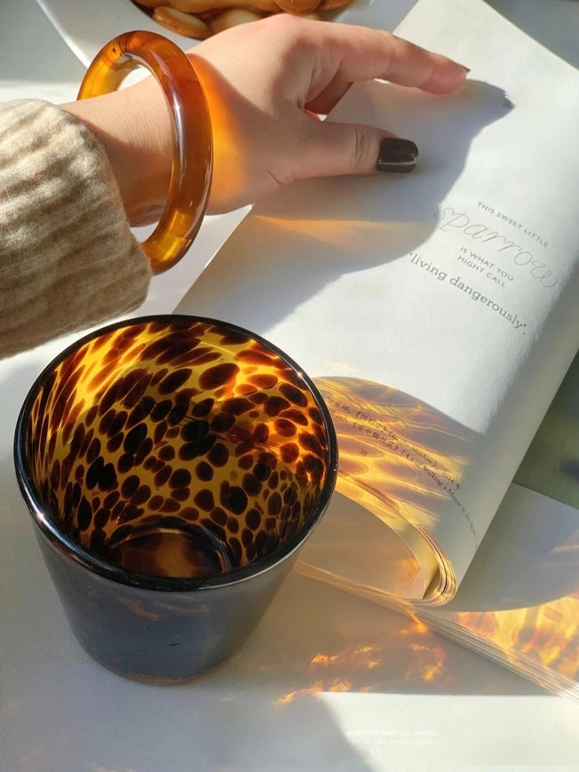 Handmade Retro Elegant Tortoise Glass Cup Tumbler