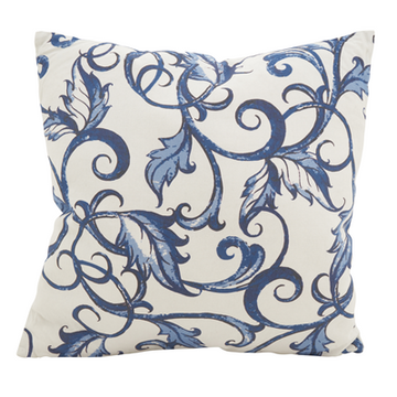 Printed Leaf And Vine Pillow - Poly Filled